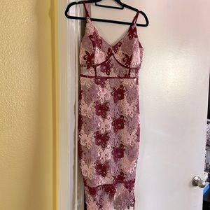 Formal lace midi dress